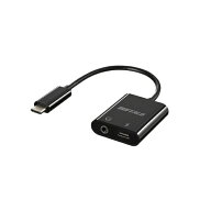BUFFALO｜バッファロー オーディオ変換プラグ [USB-C オス→メス φ3.5mm /USB-Cメス給電 /USB Power Del…
