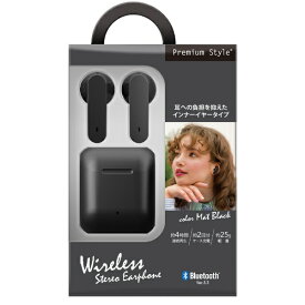 PGA｜ピージーエー 完全ワイヤレスイヤホン Premium Style マットブラック PG-BTE18TW5BK [ワイヤレス(左右分離) /Bluetooth対応]