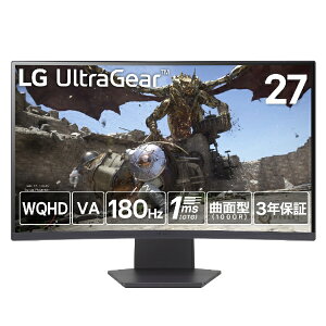 yGg[ōőSz|CgҌb9/11z LGbGW[ Q[~Oj^[ LG UltraGear ubN 27GS60QC-B [27^ /WQHD(2560×1440j /Ch /Ȗʌ^ /180Hz]