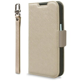 CORALLO｜コラーロ iPhone 15 ケース手帳型/カード収納/ストラップ/スタンド機能付レザースマホケースNU ベージュグレー CR_IONCSPLNU_BG