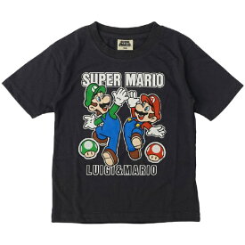 ファインプラス｜FINE PLUS スーパーマリオ キノコワッペン KIDS Tシャツ 130cm ブラック 22863190