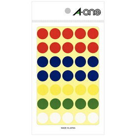A-one｜エーワン カラーラベル 5色アソート 07034 [11シート /35面 /光沢]