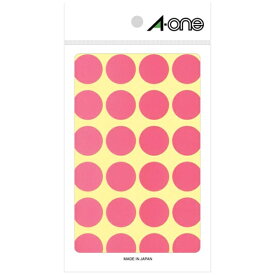 A-one｜エーワン カラーラベル 桃 07048 [14シート /24面 /光沢]