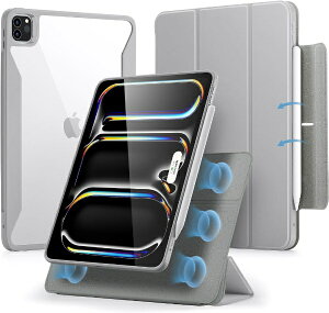 �C�[�G�X�A�[���bESR 11�C���`iPad Pro�iM5/M4�j�p �c���X�^���h�Ή��}�O�l�b�g�J�o�[ ESR Rebound Hybrid 360 iPad Pro 11 M4 �O���[