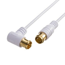 サンワサプライ｜SANWA SUPPLY アンテナケーブル　ごく細 S2.5C-FB 片側L字　5m KM-AT26-50W