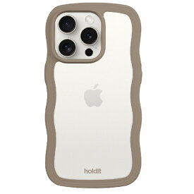 HOLDIT｜ホールディット iPhone 15 Pro 背面クリアケース Wavy モカブラウン