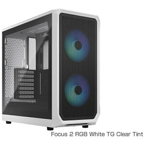 FRACTAL DESIGNbtN^fUC PCP[X [ATX /Micro ATX /Mini-ITX] Focus 2 RGB White TG Clear Tint zCg FD-C-FOC2A-04