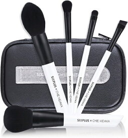 SIXPLUS｜シックスプラス SIXPLUS（シックスプラス） メイクブラシ 5本セット BLACK＆WHITEシリーズ 【CHIE HIDAKAコラボ】BK&WH S05B12