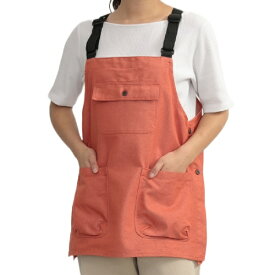 ウェーブ カラーデニムビブエプロン オレンジ S-230202