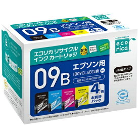 ecorica｜エコリカ 互換リサイクルインクカートリッジ [エプソン IB09CL4B]電卓互換(大容量) 4色パック ECI-EIB09B-4P