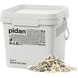 pidan｜ピダン オリジナルおから 球形ベントナイト 活性炭おから 3 in 1 ミックス猫砂 バケツタイプ 5.2kg