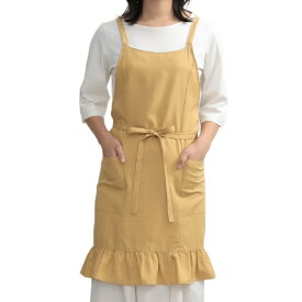 ウェーブ スソフリルラップエプロン イエロー S-230107