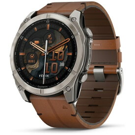 【エントリーで最大2万ポイント当たる｜6/25まで】 GARMIN｜ガーミン fenix 8（フェニックス 8）Sapphire AMOLED 51mm GPSスマートウォッチ Ti / Chestnut Leather Band 010-02905-81【Suica対応】