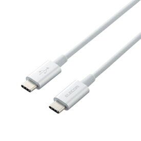ELECOM｜エレコム タイプC ケーブル USB Type-C to Type-C 1m PD 60W 急速充電 断線しにくい スリム耐久ケーブル アルミコネクタ 【 iPhone MacBook iPad 等 Type C 機器対応 】 転送 充電ケーブル シルバー MPA-XCCPS10PNSV