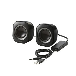 ELECOMbGR MS-P08U2BK PCXs[J[ USB-A/3.5mmڑ ubN [USBd /2.0ch]