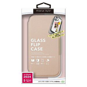 PGA�b�s�[�W�[�G�[ iPhone 16�i6.1�C���`�j�K���X�t���b�v�P�[�X Premium Style �T�t�B�A�[�m��/�s���N PG-24AGF06PK