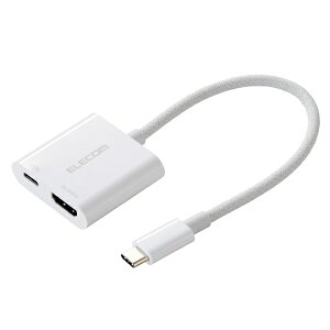 ELECOMbGR fϊA_v^ [USB-C IXX HDMI /USB-CXd /USB Power DeliveryΉ /60W] 4KΉ(Chrome/Android/iPadOS/iOS/Mac/Windows11Ή) zCg MPA-CHDMIPDSMWH
