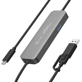 j5 create｜ジェイファイブクリエイト USB-C＋USB-A ⇔ USB-Cリンクケーブル [転送 /0.2m＋0.8m /USB3.2 Gen1]＋ハブ(USB-C＋USB-A) iPad/iPhone to Windows PC クロスリンクハブ JCH422