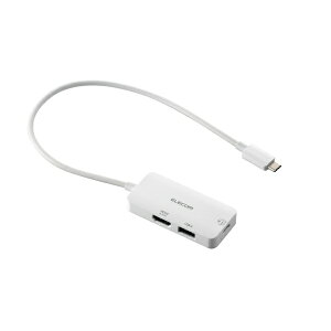 ELECOMbGR fϊA_v^ [USB-C IXX HDMI /USB-A{USB-CXd /USB Power DeliveryΉ /100W] 4KΉ(iPadOS/Mac/Windows11Ή) zCg DST-C31WH