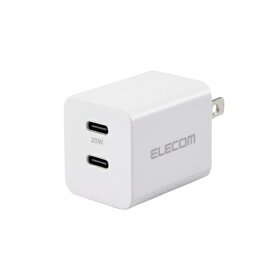 ELECOM｜エレコム USB Type-C コンセント 充電器 PD 20W 急速充電 USB-C ×2 折りたたみプラグ 小型 軽量 【 iPhone iPad Android Xperia Galaxy AQUOS Pixel スマホ タブレット 等対応 】 PSE認証品 ホワイト MPA-ACCP35XWH