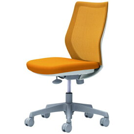 オカムラ｜OKAMURA オフィスシーティング CG-M [メッシュタイプ /ホワイトフレーム] 肘なし(ナイロンキャスター) オレンジ CG11WR-FZK8