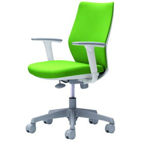 オカムラ｜OKAMURA オフィスシーティング CG-M [パッドタイプ /ホワイトフレーム] アジャストアーム(ナイロンキャスター) ライムグリーン CG97WR-FZH5