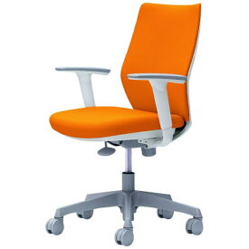 オカムラ｜OKAMURA オフィスシーティング CG-M [パッドタイプ /ホワイトフレーム] アジャストアーム(ナイロンキャスター) オレンジ CG97WR-FZH8