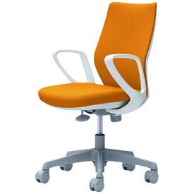 オカムラ｜OKAMURA オフィスシーティング CG-M [パッドタイプ /ホワイトフレーム] デザインアーム(ナイロンキャスター) オレンジ CG27WR-FZH8