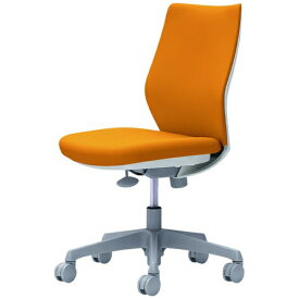オカムラ｜OKAMURA オフィスシーティング CG-M [パッドタイプ /ホワイトフレーム] 肘なし(ナイロンキャスター) オレンジ CG17WR-FZH8