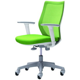 オカムラ｜OKAMURA オフィスシーティング CG-M [メッシュタイプ /ホワイトフレーム] アジャストアーム(ゴムキャスター) ライムグリーン CG91XR-FZK5