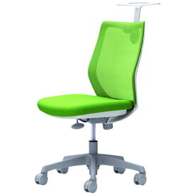 オカムラ｜OKAMURA オフィスシーティング CG-M [メッシュタイプ /ホワイトフレーム /ハンガー付] 肘なし(ナイロンキャスター) ライムグリーン CG12WR-FZK5