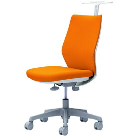 オカムラ｜OKAMURA オフィスシーティング CG-M [パッドタイプ /ホワイトフレーム /ハンガー付] 肘なし(ナイロンキャスター) オレンジ CG18WR-FZH8