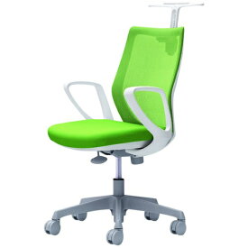 オカムラ｜OKAMURA オフィスシーティング CG-M [メッシュタイプ /ホワイトフレーム /ハンガー付] デザインアーム(ナイロンキャスター) ライムグリーン CG22WR-FZK5