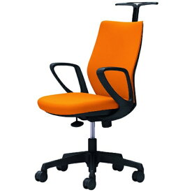 オカムラ｜OKAMURA オフィスシーティング CG-M [パッドタイプ /ブラックフレーム /ハンガー付] デザインアーム(ナイロンキャスター) オレンジ CG28ZR-FZH8