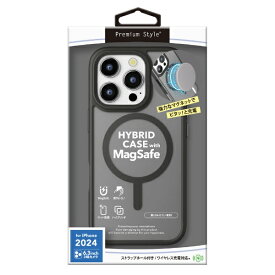 PGA｜ピージーエー iPhone 16 Pro（6.3インチ） MagSafe対応 ハイブリッドケース Premium Style ブラック PG-24BMGPT04BK