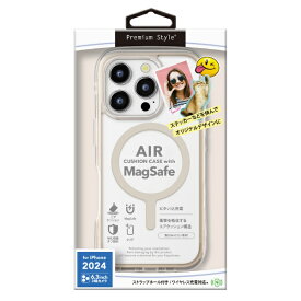 PGA｜ピージーエー iPhone 16 Pro（6.3インチ） MagSafe対応 エアクッションケース Premium Style モカ PG-24BMGPTA02BE