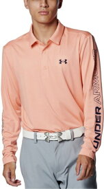 アンダーアーマー｜UNDER ARMOUR メンズ UAプレーオフ ワードマーク ロングスリーブ ポロ Aero Orange×Midnight Navy 1388305 [メンズ /XLサイズ]【返品交換不可】