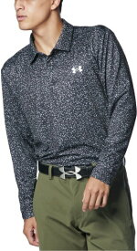 アンダーアーマー｜UNDER ARMOUR メンズ UAプレーオフ プリント ロングスリーブ ポロ Black×White 1388306 [メンズ /LGサイズ]【返品交換不可】