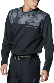 アンダーアーマー｜UNDER ARMOUR メンズ UAワッフル ロングスリーブ モックネック シャツ Black×Castlerock 1388308 [メンズ /MDサイズ]【返品交換不可】