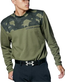 アンダーアーマー｜UNDER ARMOUR メンズ UAワッフル ロングスリーブ モックネック シャツ Marine OD Green 1388308 [メンズ /XLサイズ]【返品交換不可】