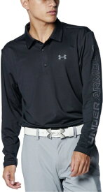 アンダーアーマー｜UNDER ARMOUR メンズ UAプレーオフ ワードマーク ロングスリーブ ポロ Black×Castlerock 1388305 [メンズ /XLサイズ]【返品交換不可】