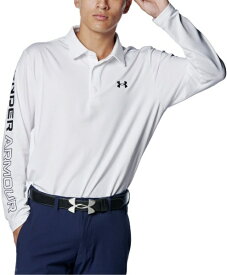アンダーアーマー｜UNDER ARMOUR メンズ UAプレーオフ ワードマーク ロングスリーブ ポロ White×Black 1388305 [メンズ /XLサイズ]【返品交換不可】
