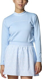 アンダーアーマー｜UNDER ARMOUR レディース UAアーマーニット ロングスリーブ モックネック シャツ Nimbus Blue×White 1388327 [レディース /LGサイズ]【返品交換不可】