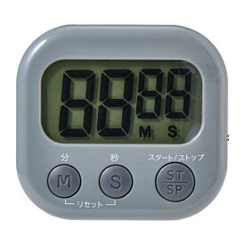 ELPA｜エルパ 大きく見やすいキッチンタイマーGY ON/OFFスイッチ付き グレー TIM-01(GY)