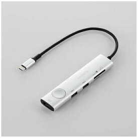 ELECOM｜エレコム ［USB-C オス→メス カードスロットx2 / HDMI / USB-Ax3 / USB-Cx3] USB PD対応 100W ドッキングステーション シルバー DST-S080BPSV [USB Power Delivery対応]