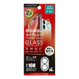 PGAbs[W[G[ iPhone 16 Plusi6.7C`j tSʕیKX ph~PETt[ JveN^[Zbg/ Premium Style  PG-24CGLFPST