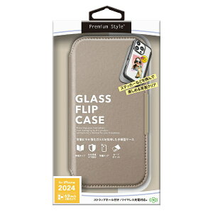 PGA�b�s�[�W�[�G�[ iPhone 16 Pro Max�i6.9�C���`�j �K���X�t���b�v�P�[�X Premium Style �x�[�W�� PG-24DGF02BE
