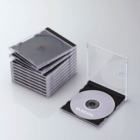 ELECOM｜エレコム Blu-ray/DVD/CD対応ケース 1枚収納×10 ブラック CCD-JSCN10BK[CCDJSCN10BK]