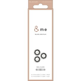 ELECOM｜エレコム iPhone 16 Pro/16 Pro Max用 レンズフィルム カメラレンズガラスフィルム ラインストーン PMA24CFLLGRSV