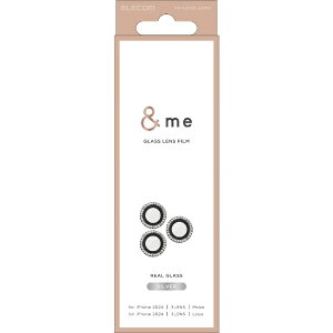 ELECOM|エレコム iPhone 16 Pro/16 Pro Max用 レンズフィルム カメラレンズガラスフィルム ラインストーン PMA24CFLLGRSV